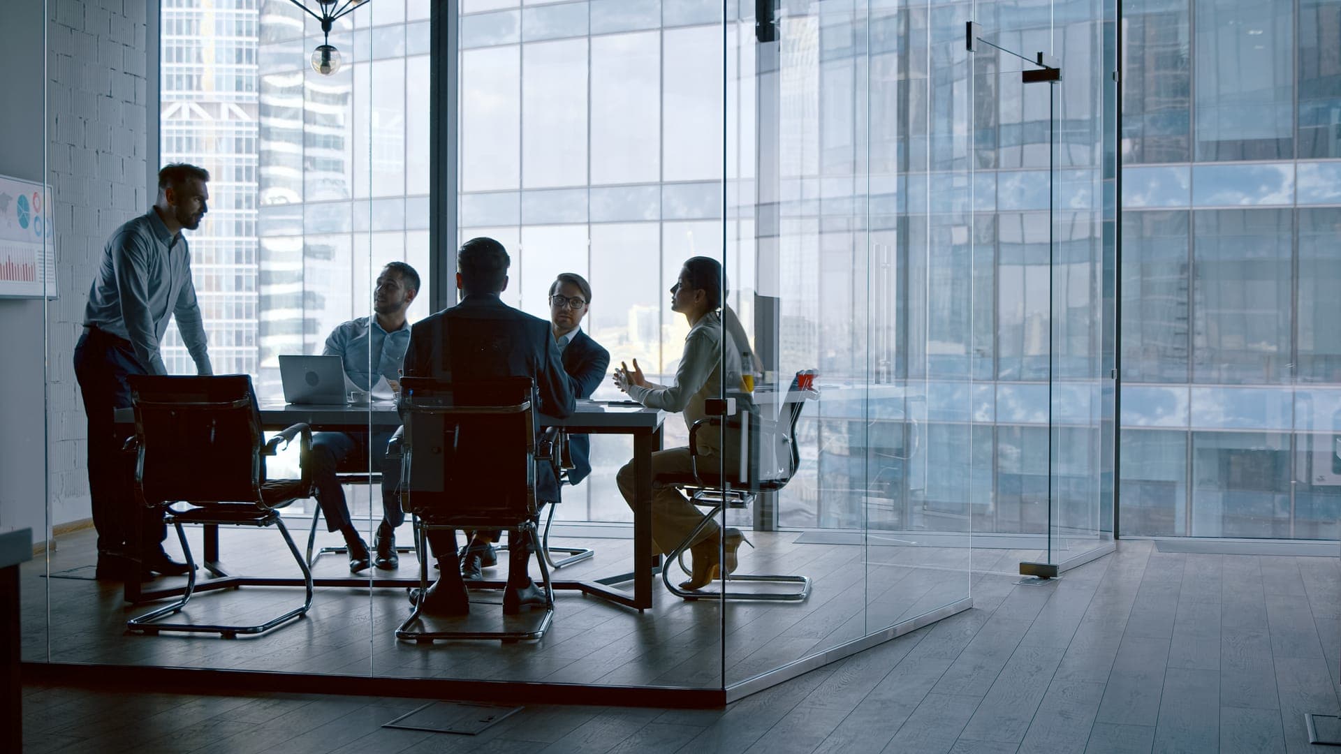 Business team collaborating on ERP strategy
